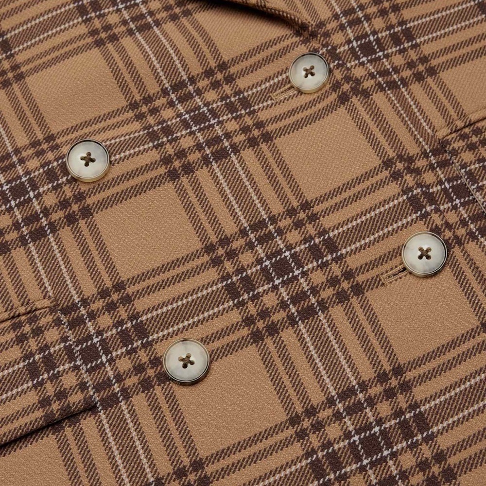 New Wilfred Aritzia Cherrelle Blazer Plaid Double-Breasted Check Preppy Chic View 4